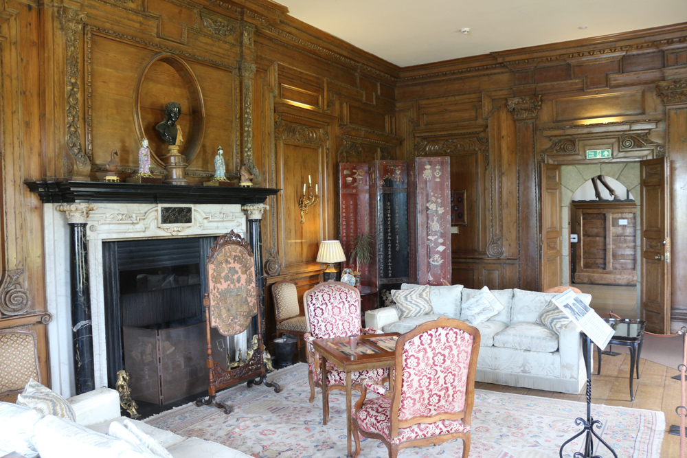 The Thorpe Hall Drawing Room with carved pine panelling created in 1927