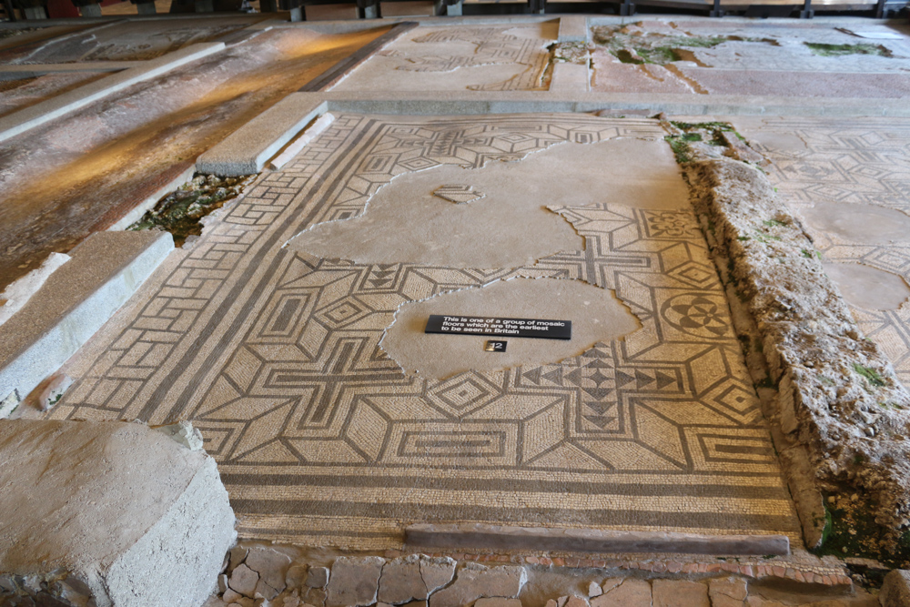 Remains of the original mosaics in the assumed guest apartment wing of the palace