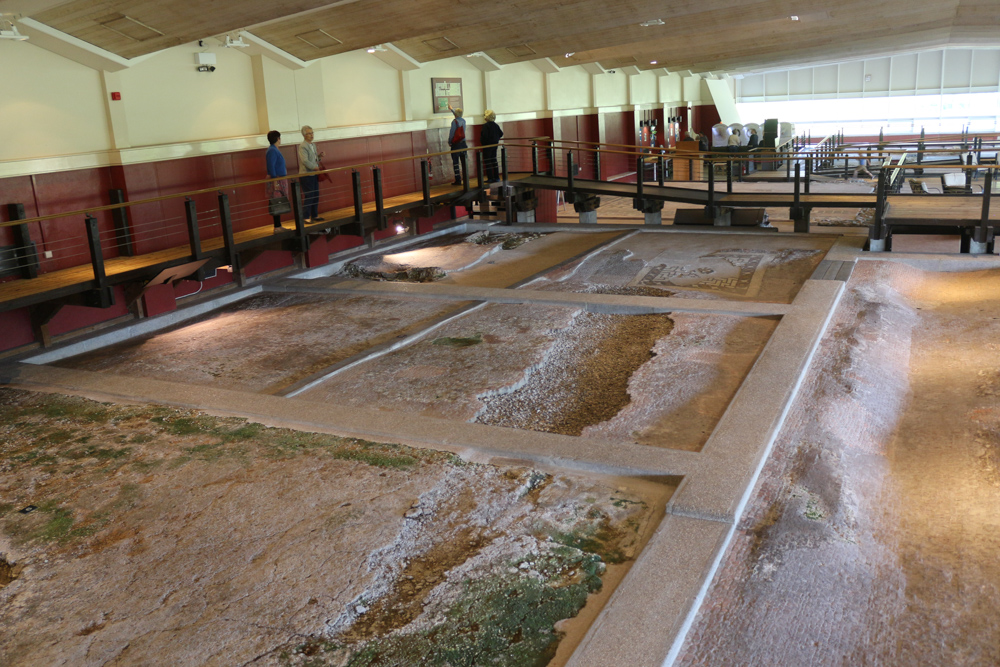 Remains of the original mosaics in the assumed guest apartment wing of the palace