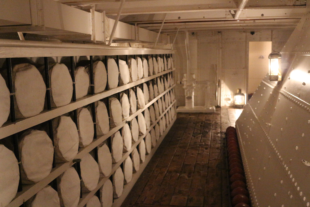 The normal crew on HMS Warrior had their personal belongings in these bags