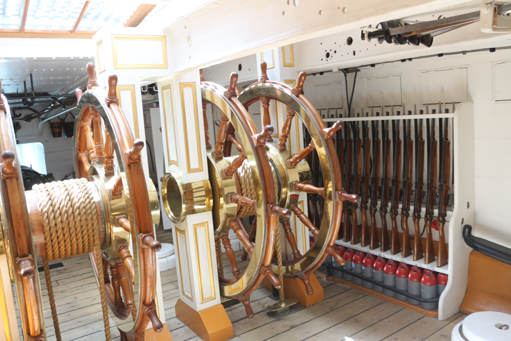 Steering wheel of HMS Warrior