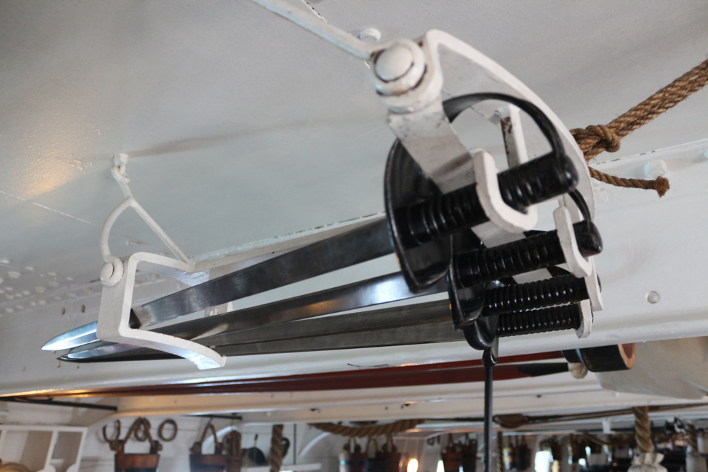 Daggers on the gundeck of HMS Warrior