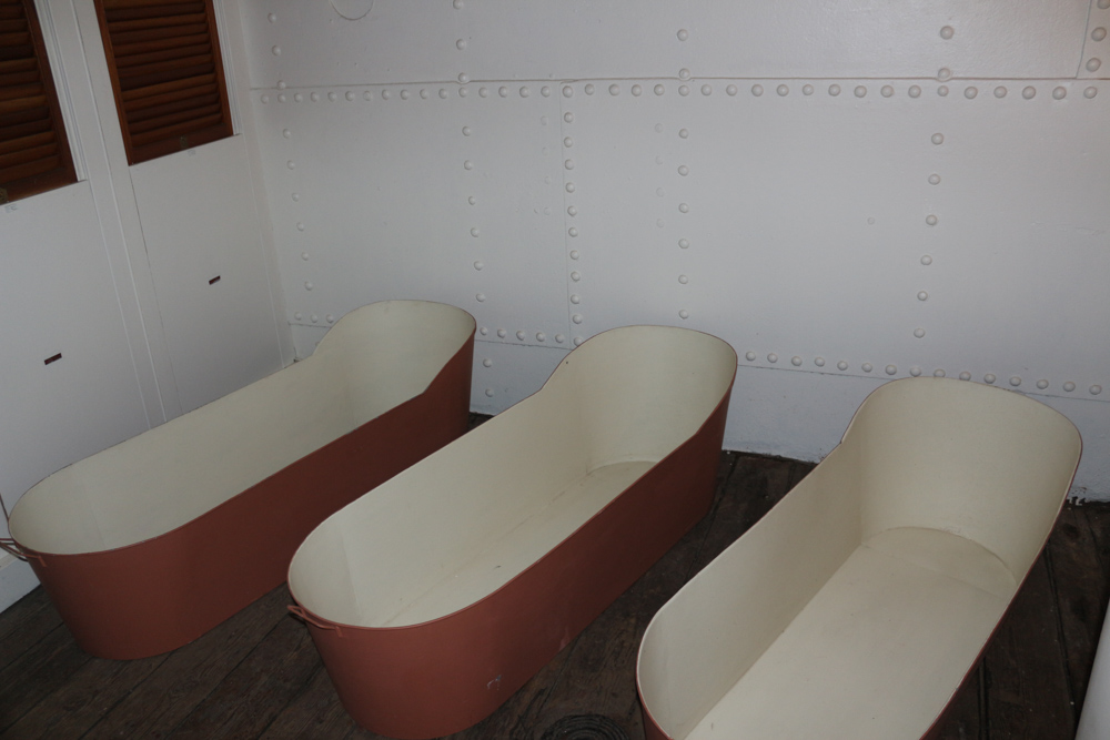 Bathing tubs on HMS Warrior