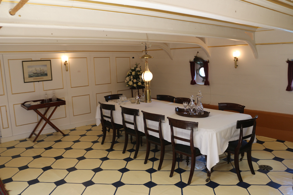 The officers quarters on HMS Warrior were quite luxurious