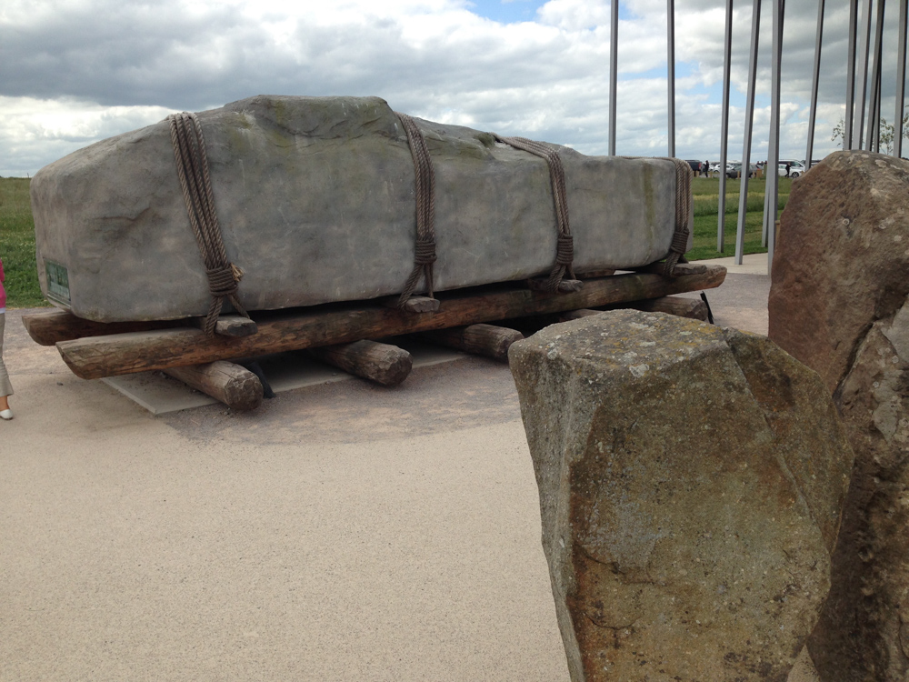 Reconstruction how the builders village next to the Stonehenge site might have looked like