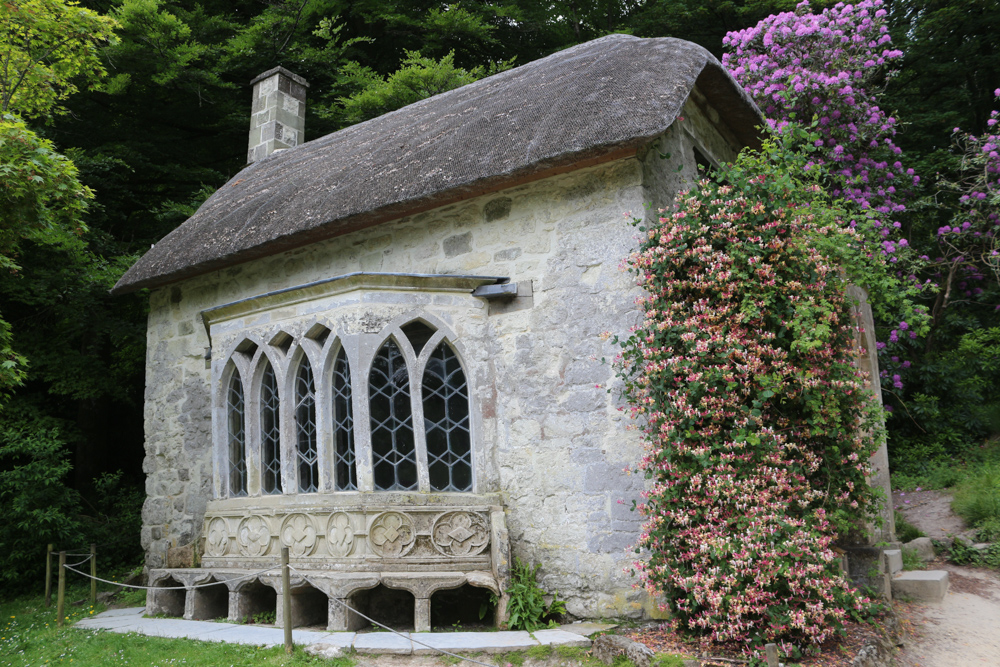 Die gotische Hütte in den Gärten von Stourhead