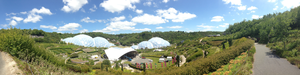 Panoramaaufnahme des Eden Projekts