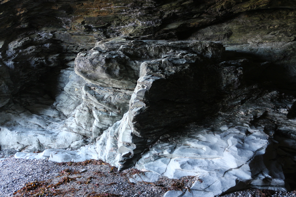 The so called Merlin Cave under Tintagel Castle