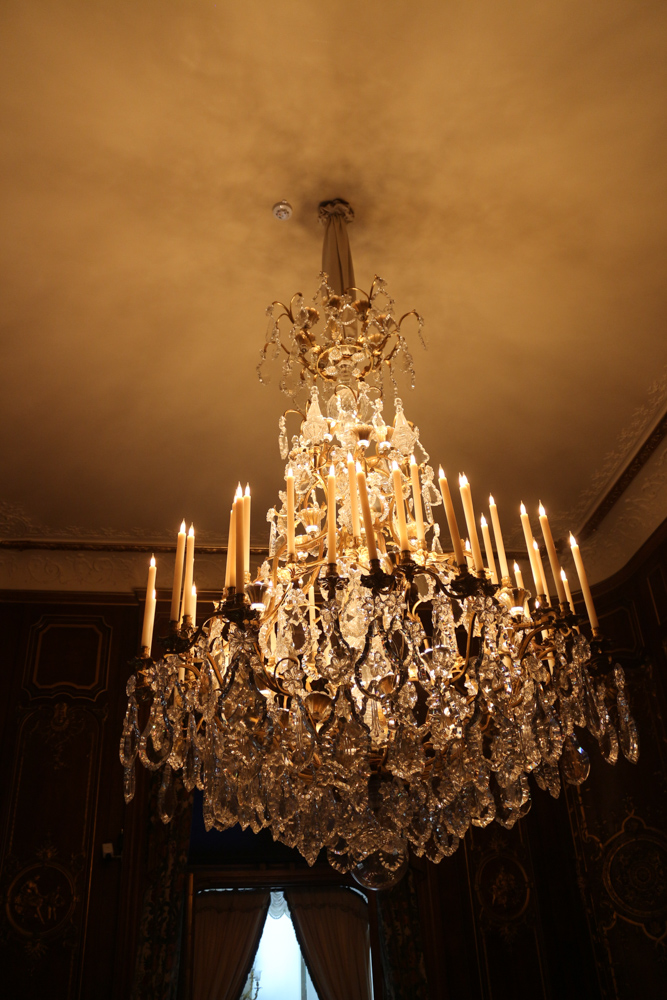 Chandelier in the baroque representation rooms of Waddesdon Manor House