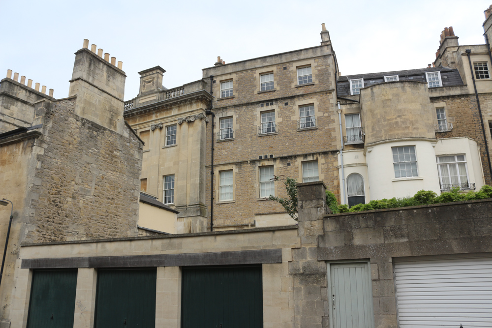 Backside of the houses of Royal Crescent in Bath