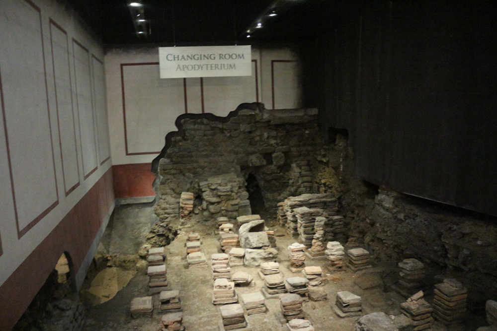 Remains of the changing room (Apodyterium) in the Roman bath