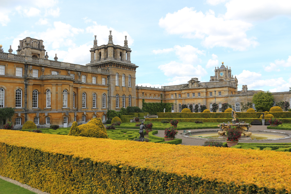 Eastern side of Blenheim Palace with the Italian Garden