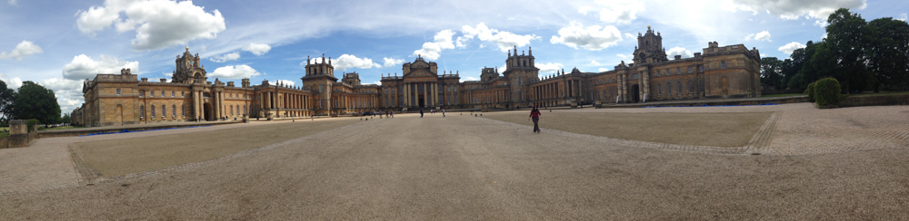 Panorama view of the Blenheim Palace Great Court