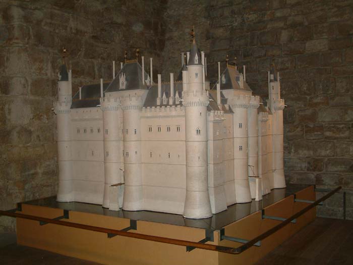 Model of the mediaeval Louvre. The current palace stands on the foundations of the old castle.