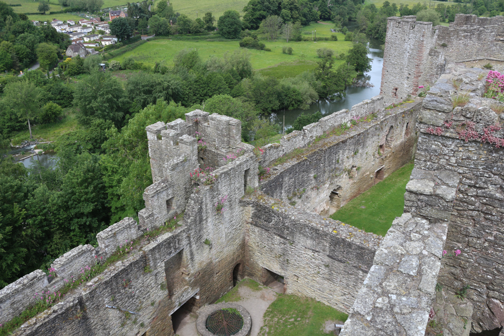 View over Ludlow Castle from the top of the Great Tower