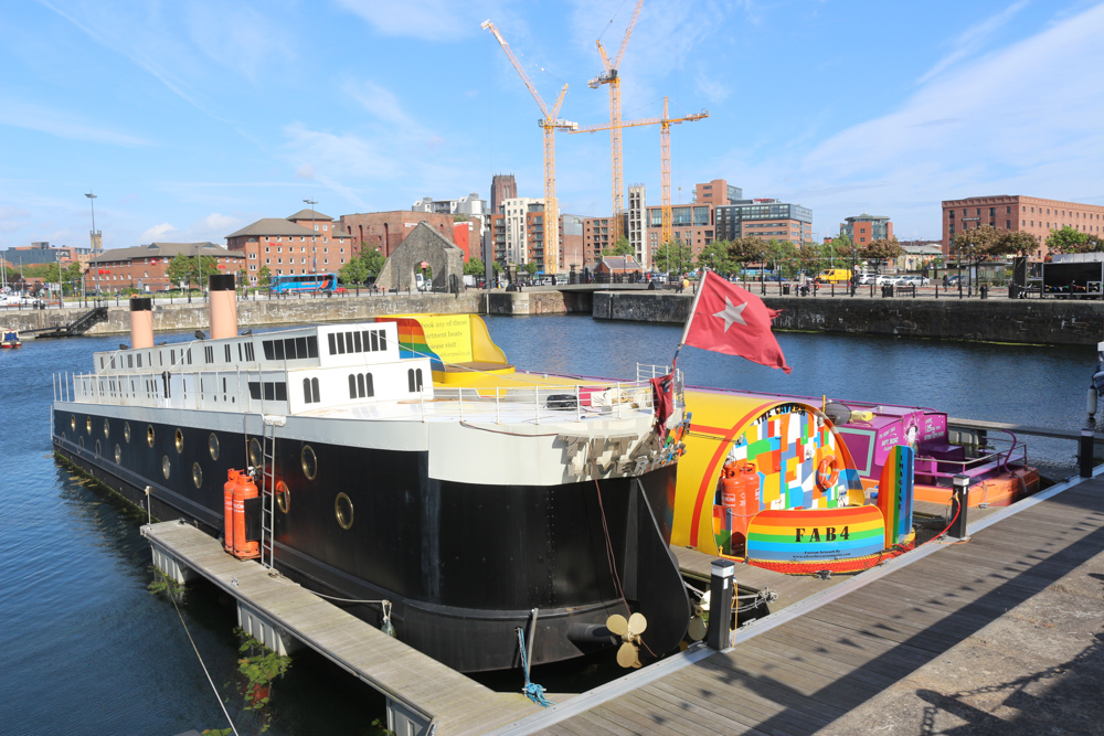 Yellow Submarine and Titanic anchored next to the Albert Dock