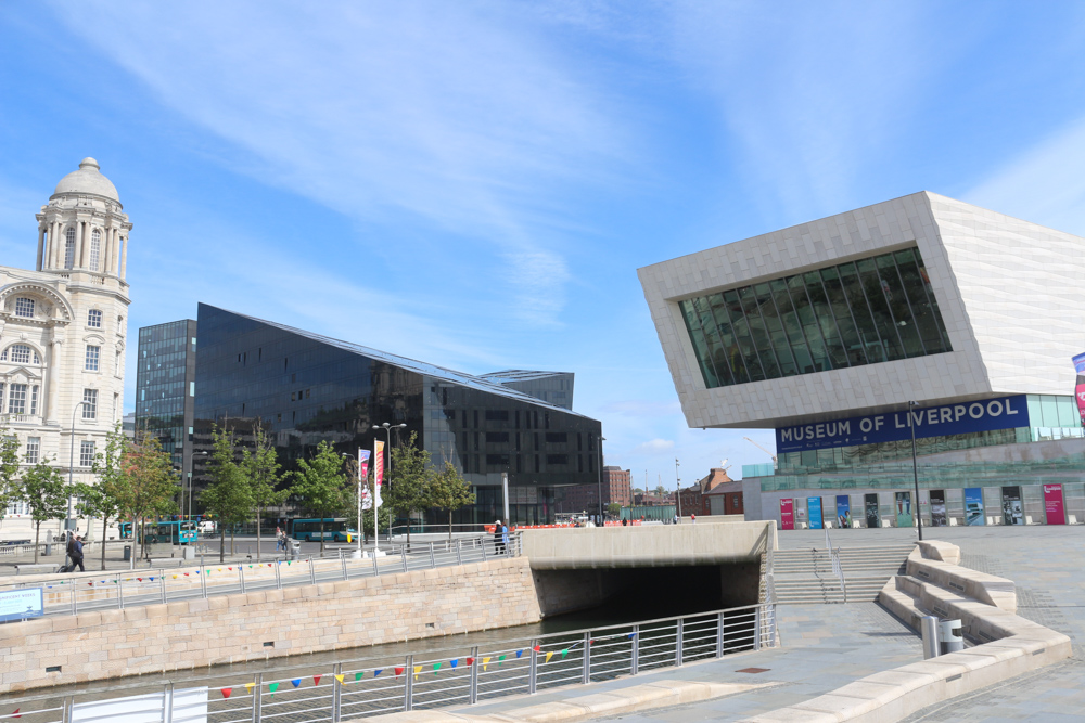 Open Eye Gallery and the Museum of Liverpool on the right