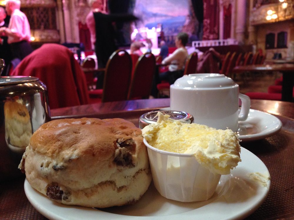 Cream Tea in next to the dance floor of the Blackpool Tower Ballroom