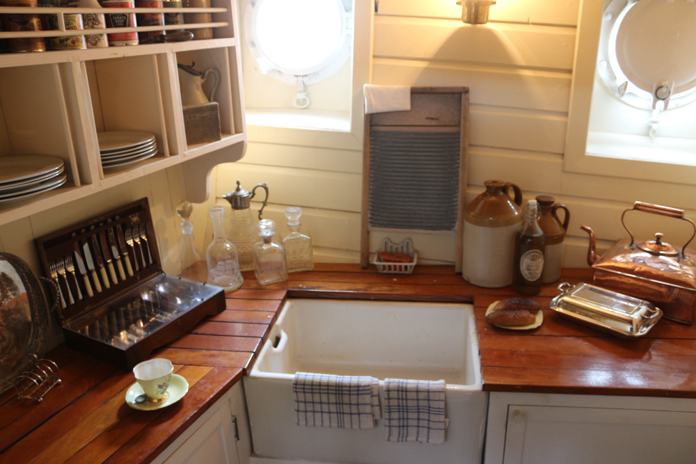 Galley inside the Tall Ship alongside the Riverside Museum