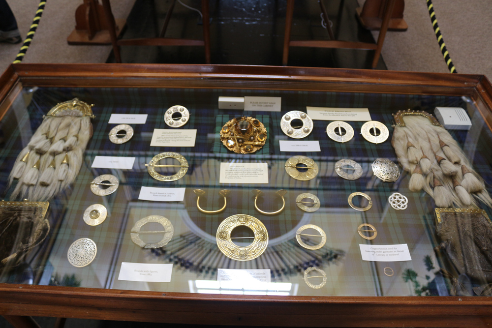 Collection of kilt brooch shown in Inveraray Castle