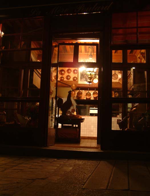 The open kitchen of a restaurant at the main entrance of Mont-Saint-Michel