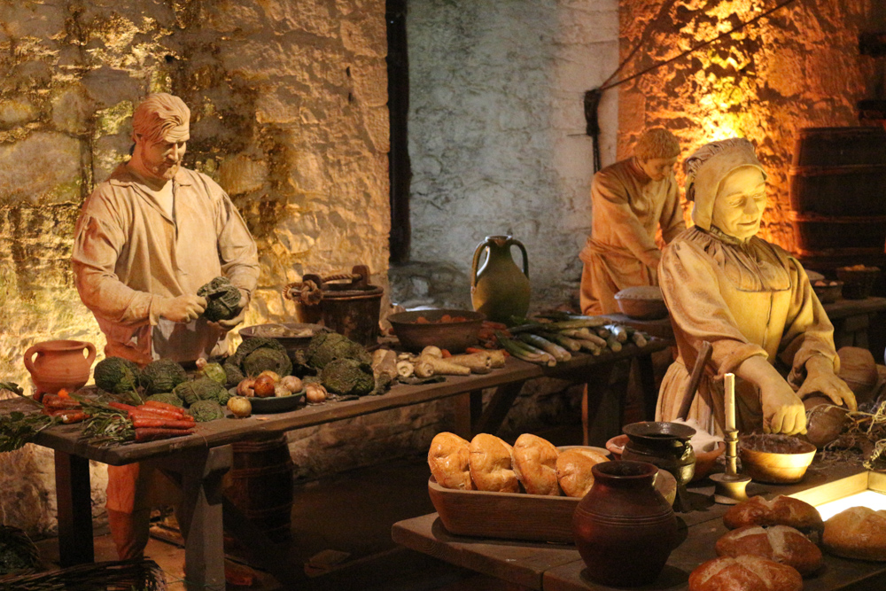 Rekonstruierte Szene in den Großen Küchen des Stirling Castle