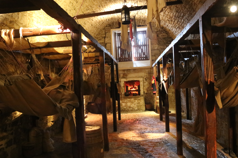 Old military prison under the royal palace of Edinburgh Castle