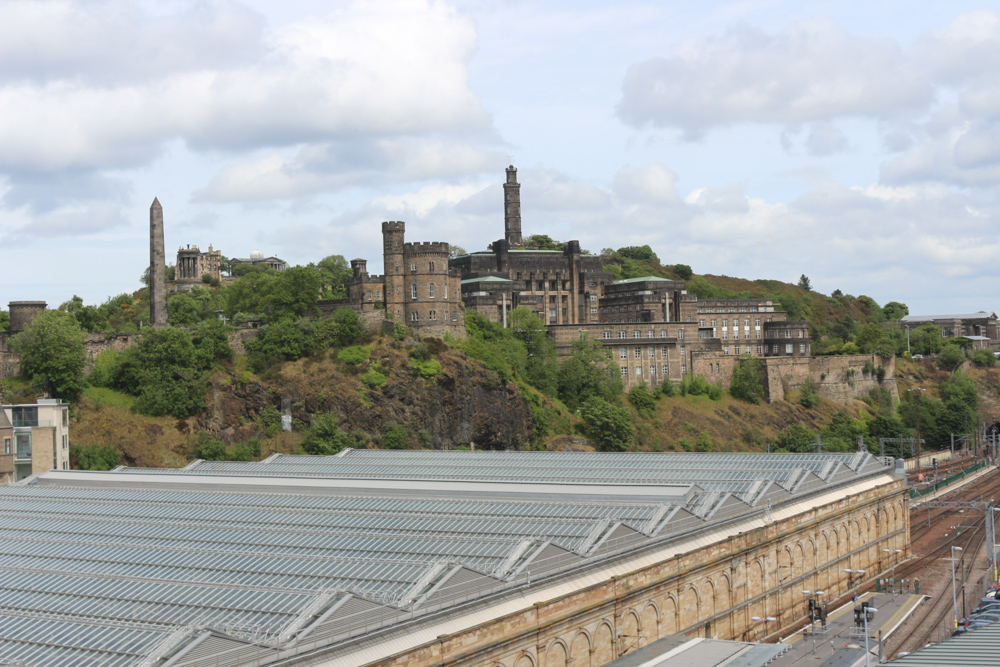 Large glass roof of Edinburgh Station