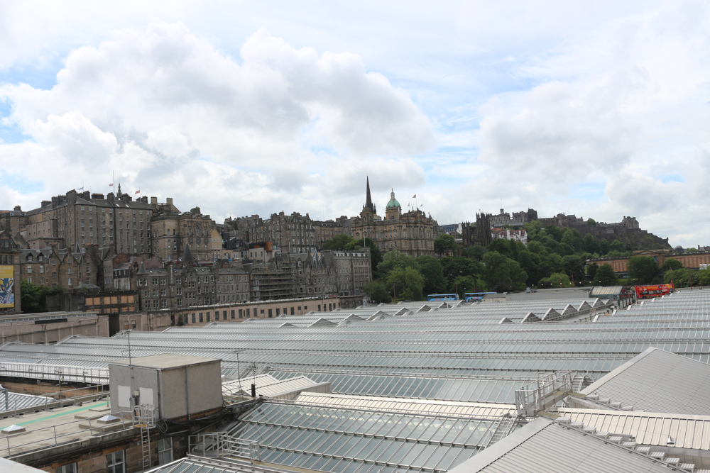 Large glass roof of Edinburgh Station