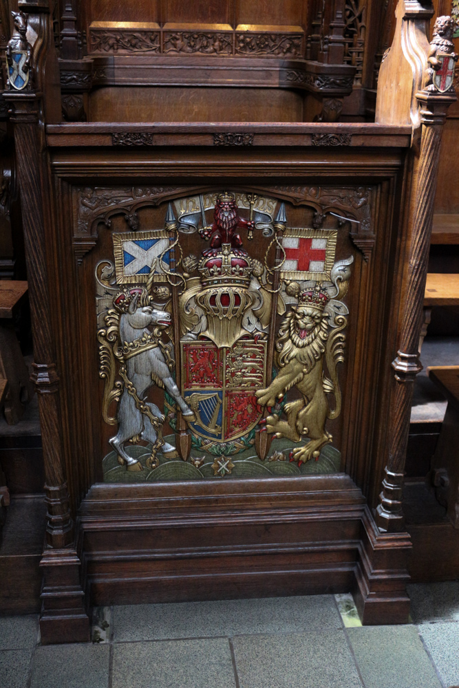 Royal coat of arms in the Thistle Chapel of St Giles' Cathedral