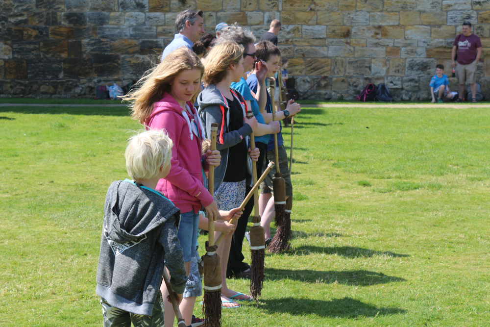 Broomstick flying training