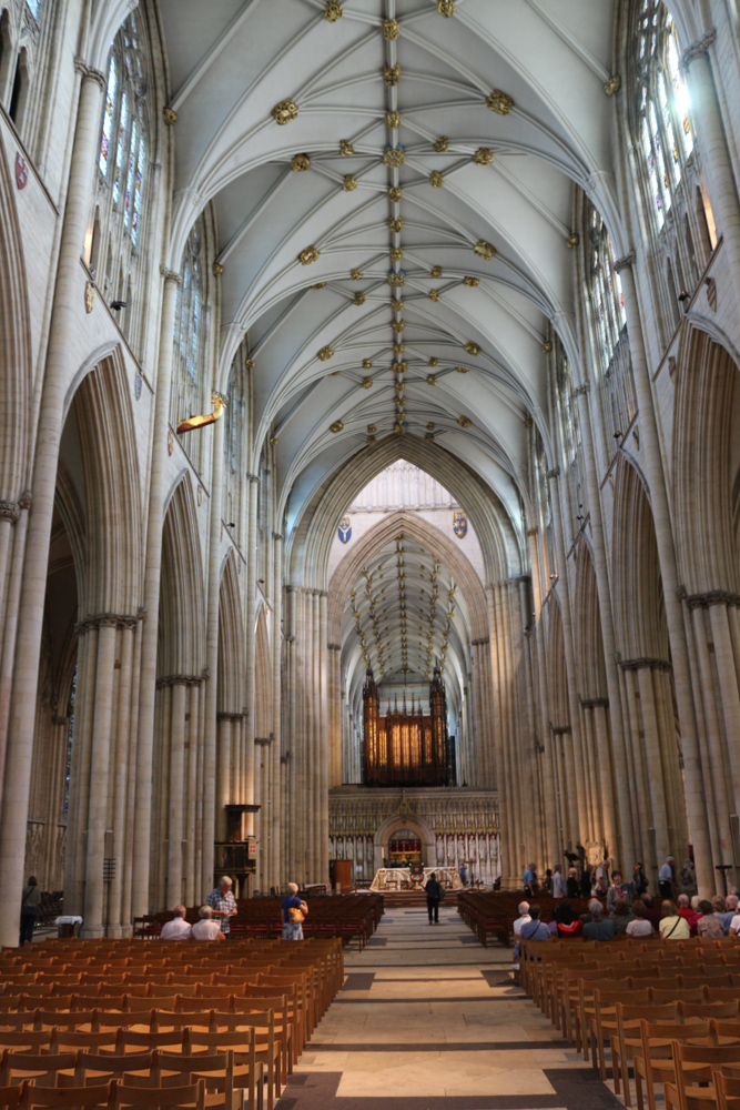 View along the main nave of York Minster