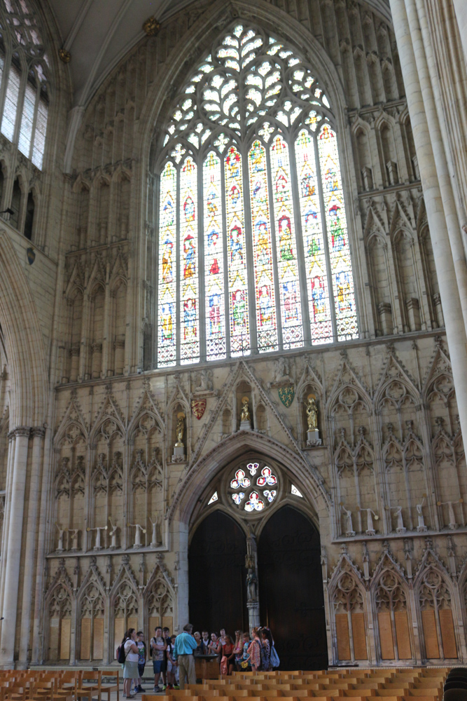 Large window above the main entrance to York Minster at the west end