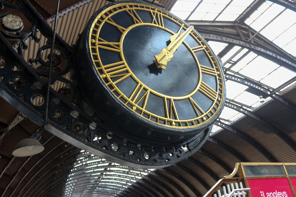 Large clock in York main train station