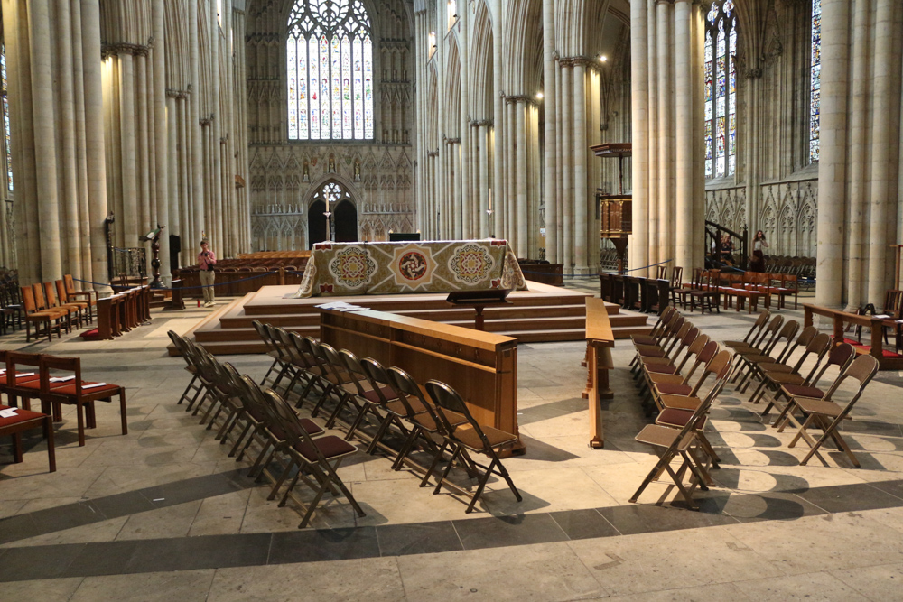 Main altar of York Minster in the early evening