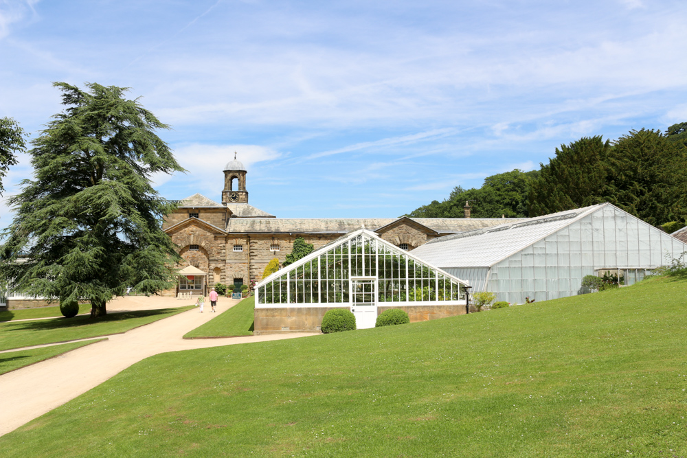 Green houses in the gardens of Chatsworth House