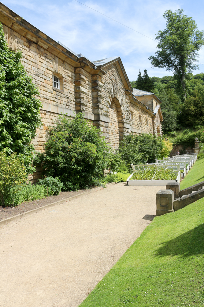 Green houses in the gardens of Chatsworth House