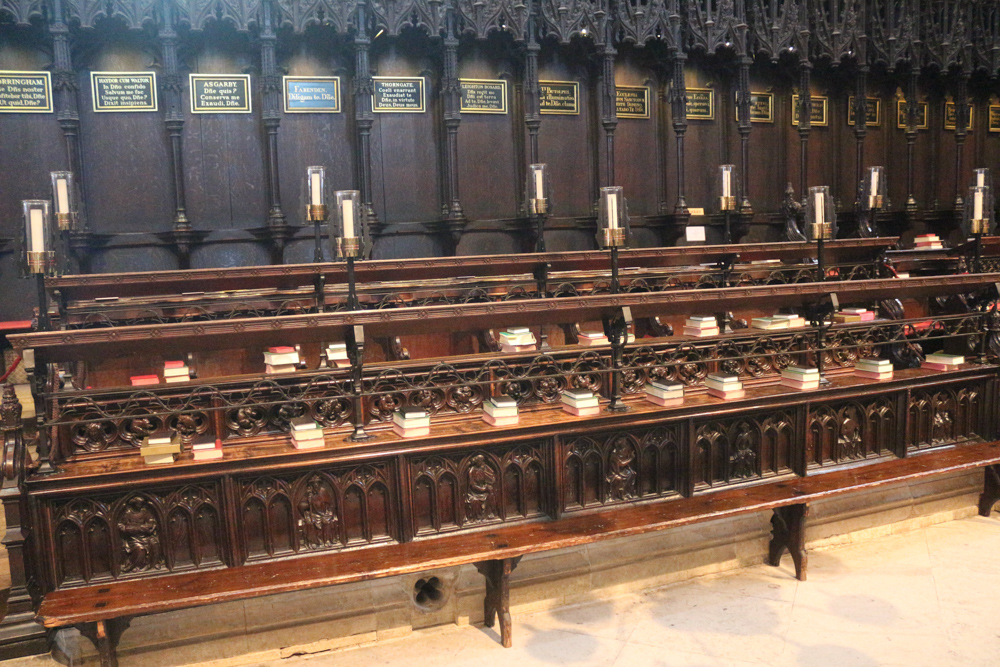 The wooden St Hugh's Choir of Lincoln Cathedral