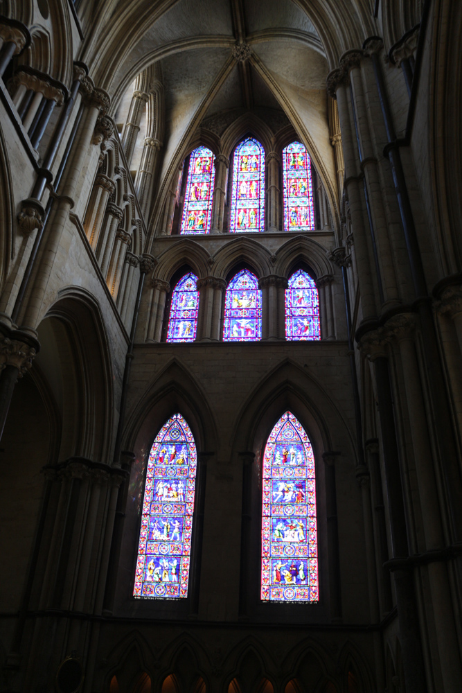 Windows in the transept of Lincoln Cathedral