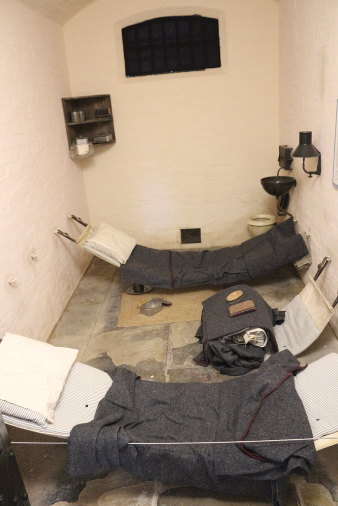 Inside one of the prisoner cells of the Victorian Prison of Lincoln Castle