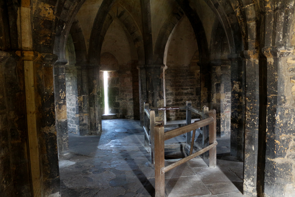 Untere Etage eines Wachturms auf den Außenmauern des Lincoln Castle