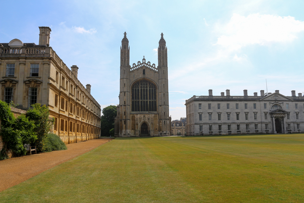 King's College Chapel and the Gibbs' Building seen from The Backs.