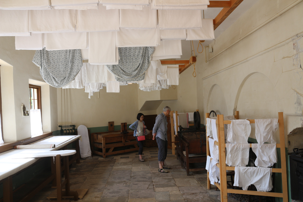 Dry and wet laundry in one of the service buildings of Audley End House