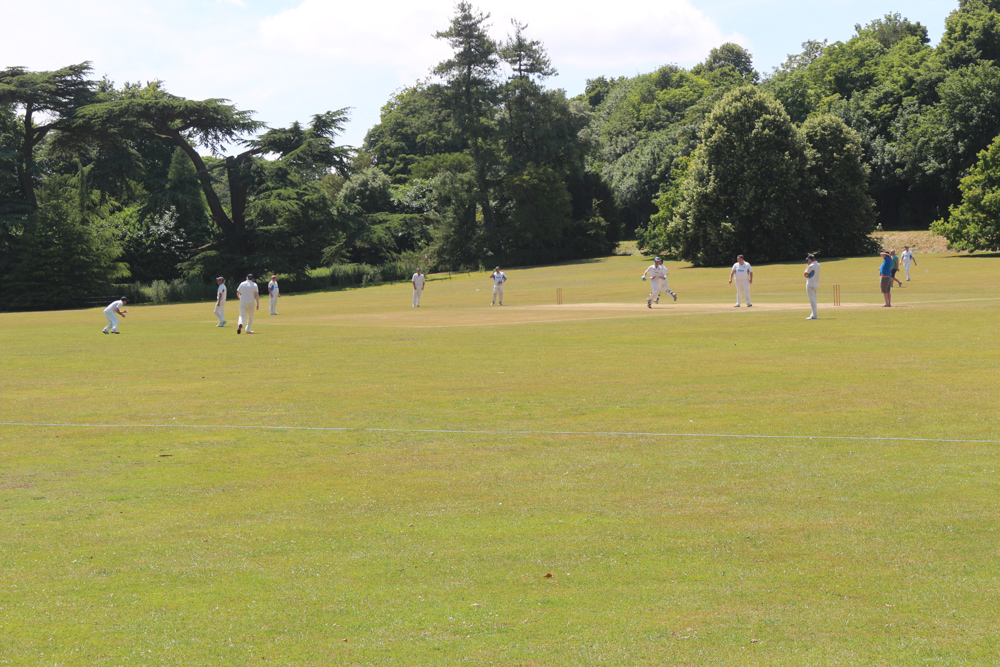 Playing cricket in the park around Audley End House