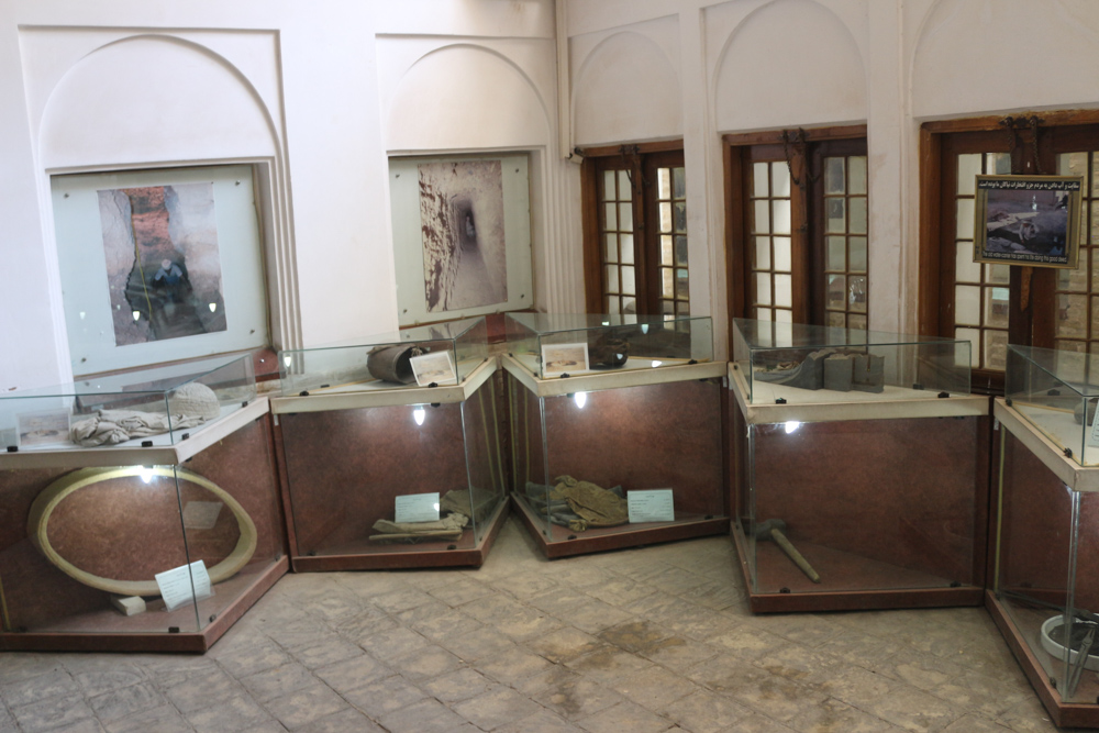 Yazd Water Museum: Various tools used to maintain the Canat water distribution system.