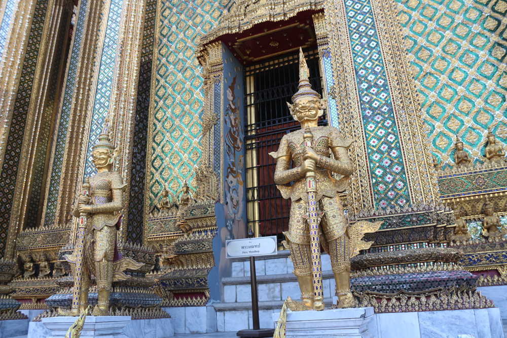 Two Gold Chedis in the Temple of the Emerald Buddha (Wat Phra Kaew)