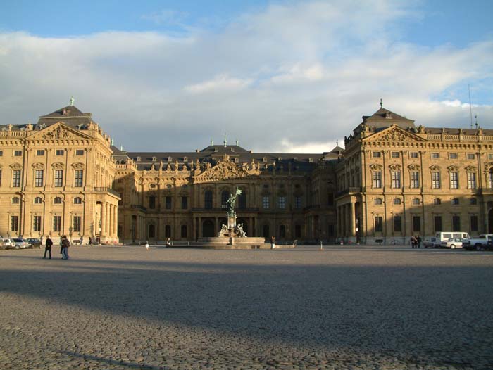 The Würzburger Residenz (= Würzburg Residence) is one of the chief works of the Baroque period. Prince Bishop Johann Philipp Franz von Schönborn commissioned the residence to 33 year old architect Balthasar Neumann in 1720. The building was finished in 1744.