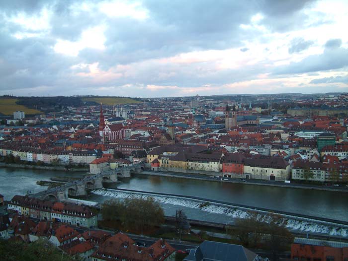 View from the walls of Fortress Marienberg over the Würzburg city centre