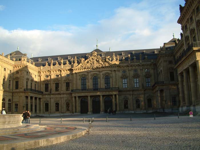 The Würzburger Residenz (= Würzburg Residence) is one of the chief works of the Baroque period. Prince Bishop Johann Philipp Franz von Schönborn commissioned the residence to 33 year old architect Balthasar Neumann in 1720. The building was finished in 1744.