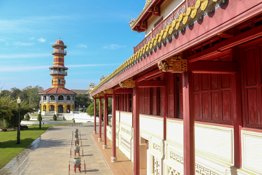 Wehat Chamrun ("Himmlisches Licht"), ein zweistöckiger Palast im chinesischen Stil im Park des Sommerpalasts Bang Pa-In bei Ayutthaya